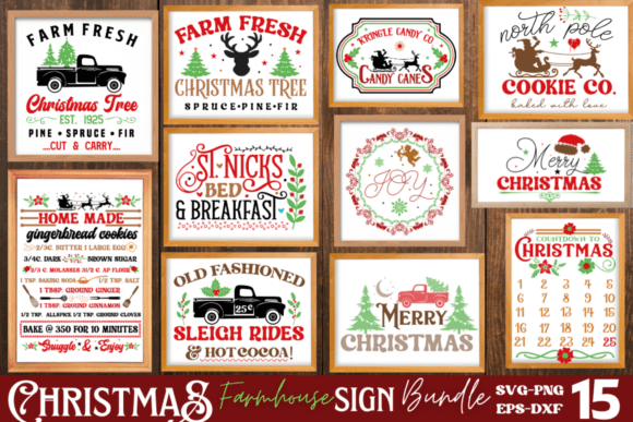 Download Farmhouse Christmas Sign SVG Bundle - Christmas sign svg Collection