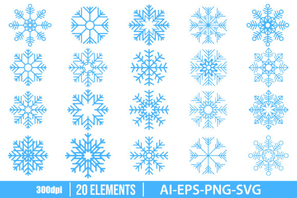 Download Snowflakes Clipart Set - Art Collection