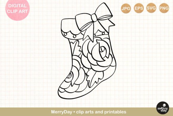 Download Christmas Stocking Ornament Line Art - Art Collection