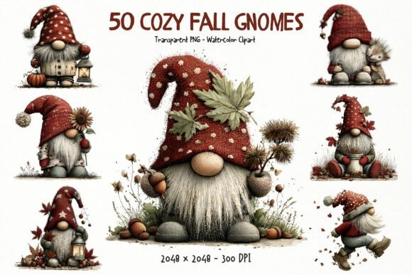 Download Whimsical Cozy Fall Gnomes PNG Clipart - Art Collection