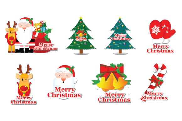Download Set of Christmas Cartoons Items Vector - Art Collection