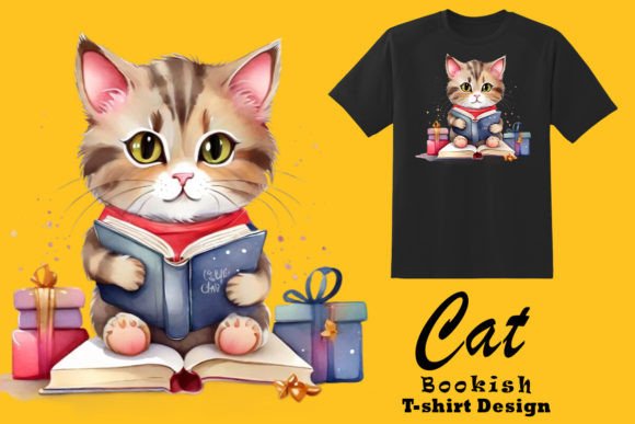 Download Festive Feline Lost in Books Clipart - Premium Resources