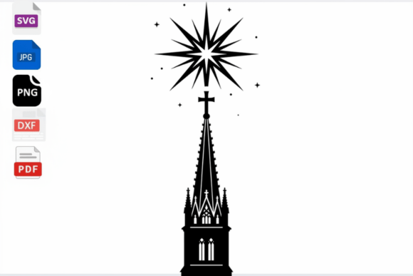 Download Church Steeple Star Cross SVG Clipart - Art Collection