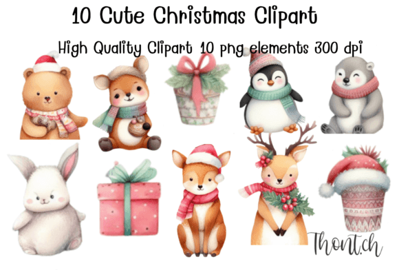 Download 10 Cute Christmas Clipart PNG Transparen - Art Collection