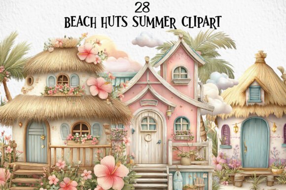Download Beach Huts Summer Clipart - Art Collection