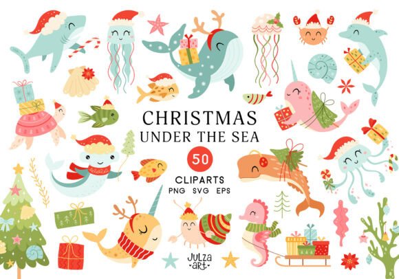 Download Christmas Sea Animal Clipart, Xmas Ocean - Art Collection