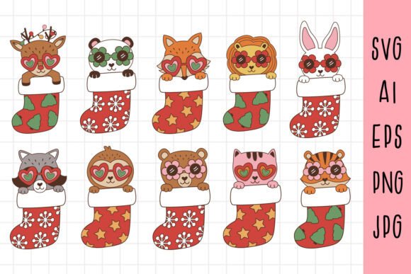 Download Animal in the Sock Clipart, Christmas - Art Collection