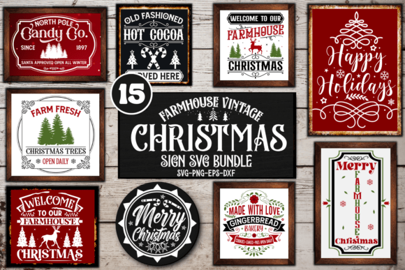 Download Farmhouse Christmas Sign SVG Bundle - Christmas sign svg Collection