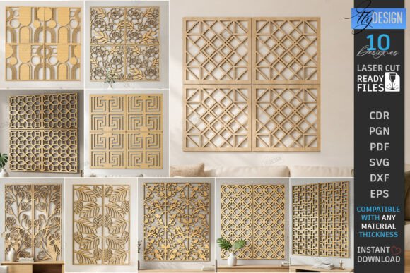 Download Decorative Wall Art Panels Laser Cut Set - Art Collection