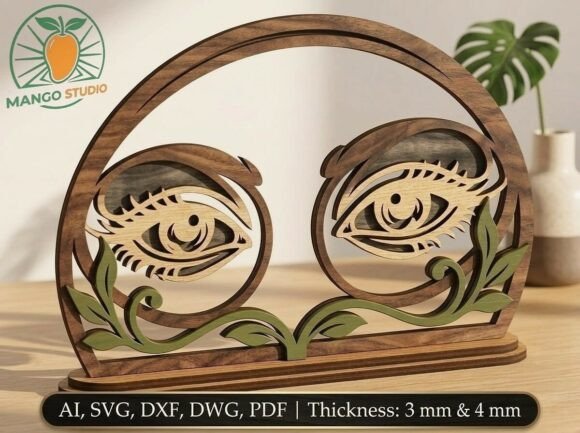 Download Art Nouveau Eye Napkin Holder Laser SVG - Art Collection