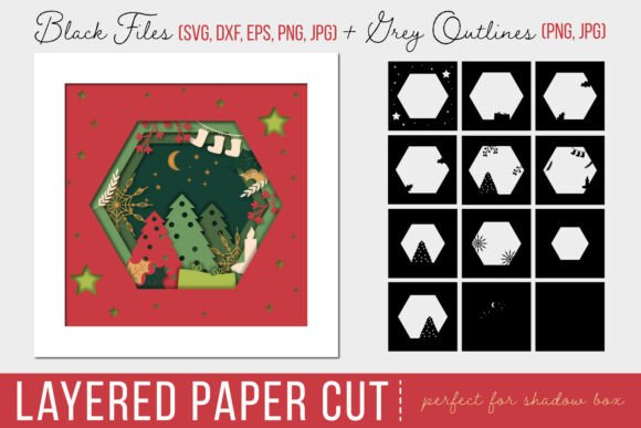 Download 3D Layered Christmas Scene Shadow Box - Layered christmas scene Collection
