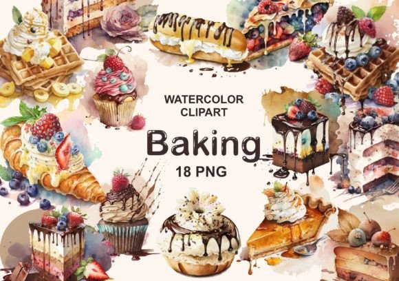 Download Watercolor Baking Clipart, Bakery Png - Art Collection