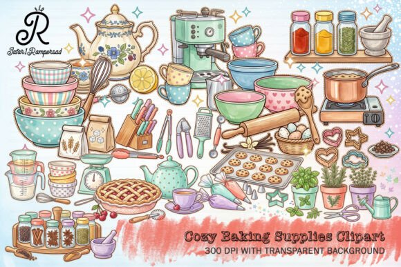 Download Cozy Baking Supplies Clipart - Art Collection