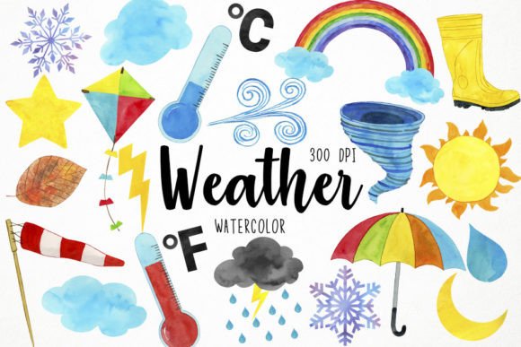 Download Watercolor Weather Clipart, Seasons - Art Collection
