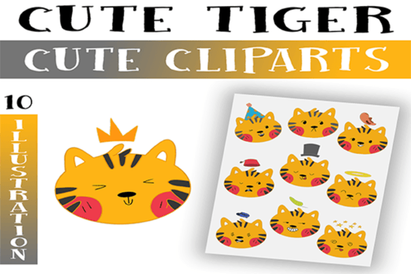 Download Cute Tiger Clipart Png / Commercial Use - Art Collection