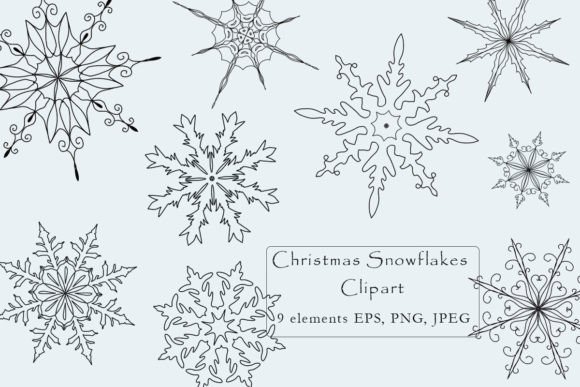 Download Christmas Snowflakes Clipart, Eps, Png - Art Collection