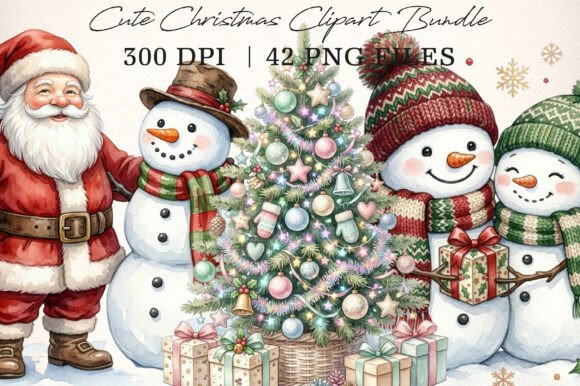 Download Cute Christmas Clipart Bundle - Art Collection