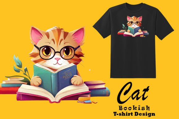 Download Festive Feline Lost in Books Clipart - Premium Resources