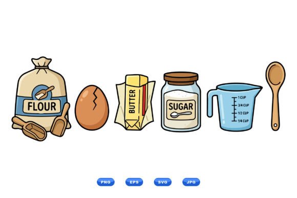 Download Cute Baking Ingredients Clipart - Art Collection