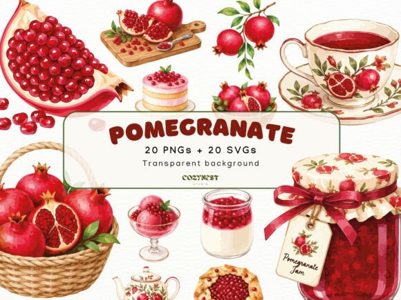 Download Pomegranate Watercolor Clipart Fruit PNG - Art Collection