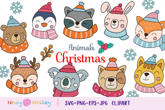 Download Christmas Animals Clipart, SVG Xmas - Art Collection
