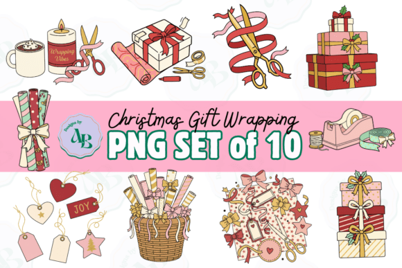 Download Christmas Gift Wrapping Clip Art Set - Art Collection