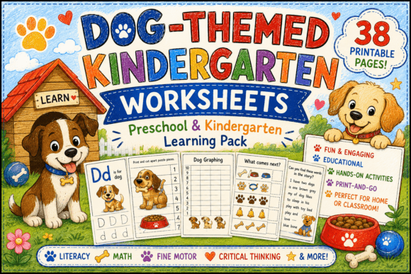 Download Dog-Themed Kindergarten Worksheets - Art Collection