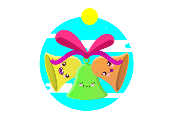 Download Christmas Three Bells Kawaii Circle Art - Art Collection